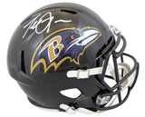 Ravens Terrell Suggs Signed Full Size Speed Rep Helmet W/ Case BAS Witnessed