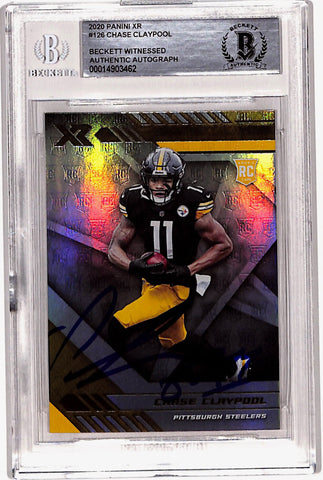 Chase Claypool Autographed 2020 Panini XR #126 Rookie Card Beckett Slab 40747