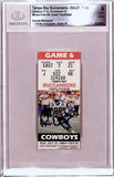 Michael Irvin Signed Dallas Cowboys Ticket Stub 10/21/90 Beckett Slab 43229