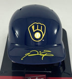 Milwaukee Brewers Great PRINCE FIELDER Signed Rawlings BLUE Mini Helmet AUTO JSA