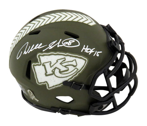 Will Shields Signed KC Chiefs SALUTE Riddell Speed Mini Helmet w/HOF'15 (SS COA)