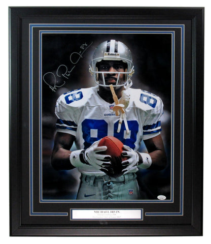 Michael Irvin HOF Autographed Dallas Cowboys 16x20 Photo Framed JSA 200136