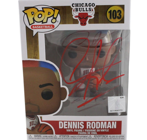Dennis Rodman Signed Chicago Bulls Funko Pop! #103 w/ Soft Protector 44411