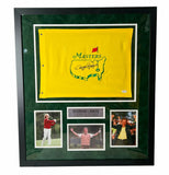 Bernard Langer Signed Masters 26x30 Custom Framed Pin Flag Display (JSA)