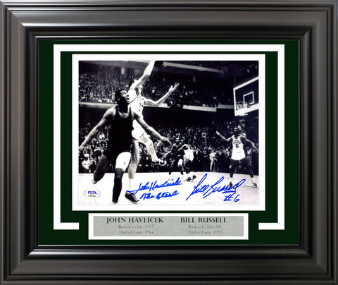 Bill Russell & Havlicek Autographed Framed 8x10 Photo Celtics The Steal PSA/DNA
