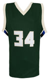 Giannis Antetokounmpo (BUCKS) Signed Green Custom Basketball Jersey -BECKETT COA
