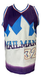 Karl Malone Signed Custom Purple Pro-Style Basketball Jersey JSA ITP
