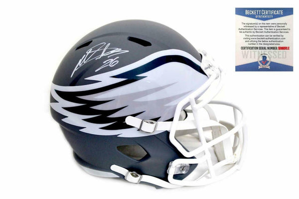 Miles Sanders Autographed SIGNED Philadelphia Eagles AMP Helmet - Beckett