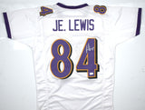 Jermaine Lewis Autographed White Pro Style Jersey - Beckett W Hologram *Silver