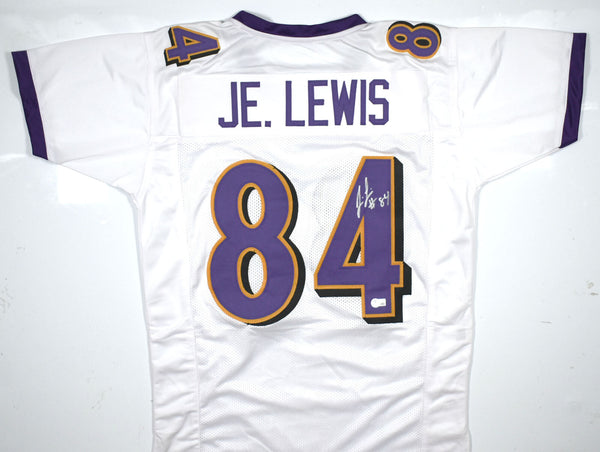 Jermaine Lewis Autographed White Pro Style Jersey - Beckett W Hologram *Silver