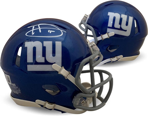Tommy DeVito Autographed New York Giants Signed Football Mini Helmet Beckett COA