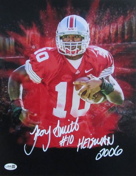Troy Smith Ohio State/OSU Autographed/Inscribed 11x14 Photo JSA 200804