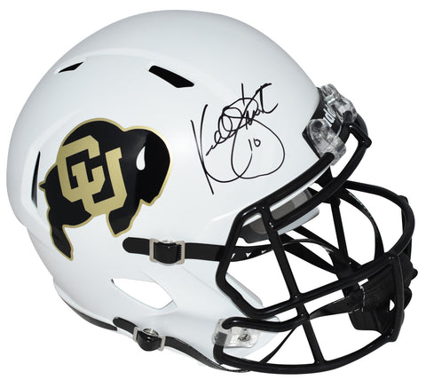 KORDELL STEWART SIGNED COLORADO BUFFALOES WHITE FULL SIZE SPEED HELMET BECKETT