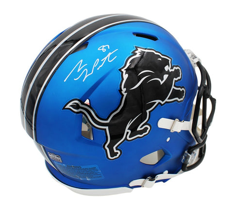 Sam Laporta Signed Detroit Lions Speed Authentic Alternate Dark Blue 2024 Helmet