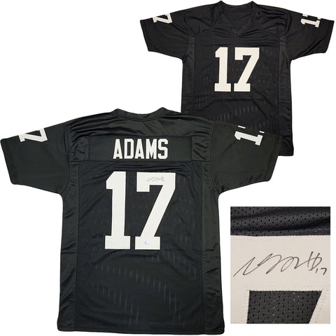 LAS VEGAS RAIDERS DAVANTE ADAMS AUTOGRAPHED BLACK JERSEY BECKETT BAS QR 206043