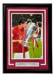 Cristiano Ronaldo Signed Framed 11x17 Manchester United Trophy Photo BAS LOA