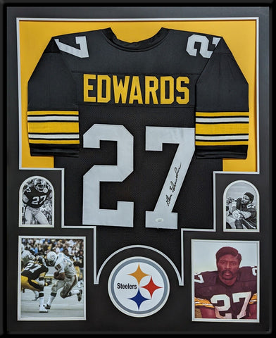 FRAMED PITTSBURGH STEELERS GLEN EDWARDS AUTOGRAPHED JERSEY JSA COA