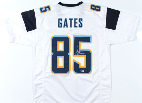 Antonio Gates Autographed White Pro Style Jersey- Beckett W Hologram *Silver