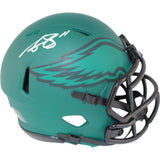 AJ Brown Autographed Philadelphia Eagles Rave Mini Helmet Beckett Witness 54026