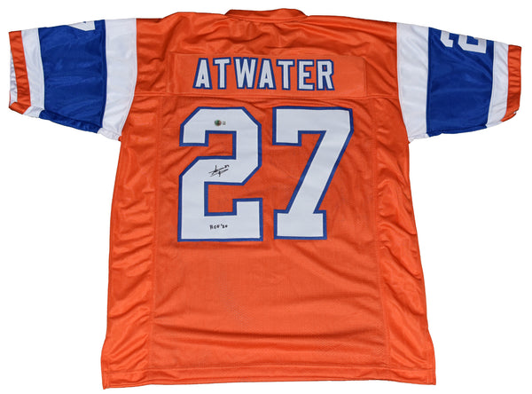 STEVE ATWATER SIGNED DENVER BRONCOS #27 THROWBACK JERSEY BECKETT W/ HOF 20