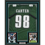 Framed Autographed/Signed Jalen Carter 35x39 Green Jersey Beckett BAS COA