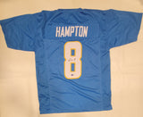 OMARION HAMPTON AUTOGRAPHED SIGNED PRO STYLE CUSTOM XL JERSEY W/ BECKETT QR