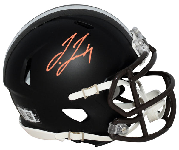 JERRY JEUDY AUTOGRAPHED CLEVELAND BROWNS FLAT BLACK SPEED MINI HELMET BECKETT