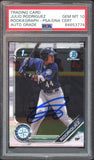 2019 Bowman Chrome Julio Rodriguez RC Rookiegraph PSA/DNA Auto GEM MINT 10