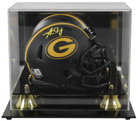 Packers Aaron Jones Signed Eclipse Speed Mini Helmet W/ Case BAS Witnessed