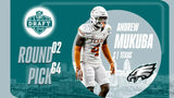 Andrew Mukuba Signed Philadelphia Eagles (JSA) 2022 2nd Round Pick / Texas D.B.
