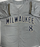 Brewers Outfielder RYAN BRAUN Signed Custom Replica Gray Jersey AUTO - JSA