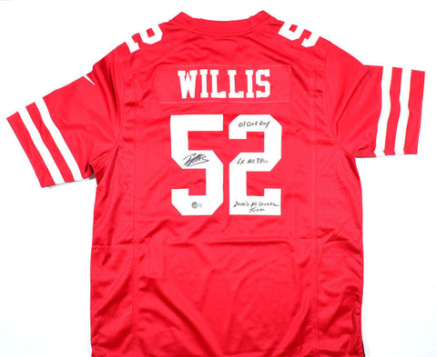 Patrick Willis Signed 49ers Nike Retired Player Jersey #'s Bleeding- Beckett W