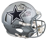 Cowboys (3) Smith, Staubach, & White Signed F/S Speed Proline Helmet W/ Case BAS