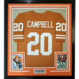 Framed Autographed/Signed Earl Campbell 35x39 Texas Orange Jersey BAS COA