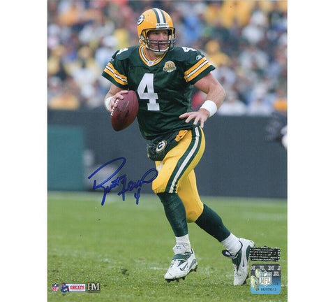 Brett Favre Signed Green Bay Packers Unframed 8x10 NFL Photo "Drop Back Green Je
