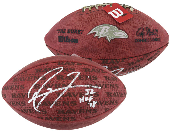 Ravens Ray Lewis Signed Wilson "The Duke" Team Showcase Nfl Football BAS Wit