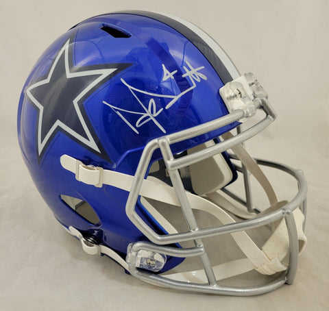 DAK PRESCOTT SIGNED DALLAS COWBOYS FLASH SPEED REPLICA HELMET BECKETT
