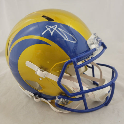 AARON DONALD SIGNED LA RAMS F/S FLASH SPEED AUTHENTIC HELMET BECKETT QR