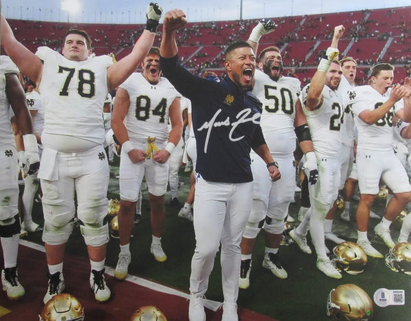 Marcus Freeman Coach Notre Dame Signed/Autographed 11x14 Photo Beckett 204932