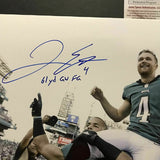FRAMED Autographed/Signed JAKE ELLIOTT Inscribed 61 Yd GW FG 16x20 Photo JSA COA