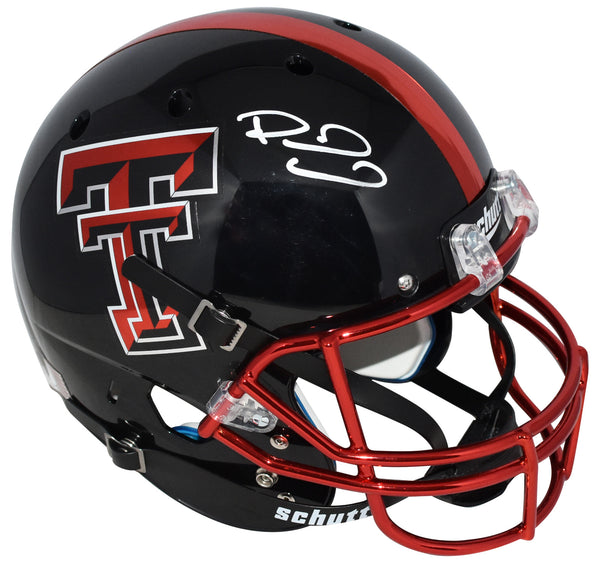 PATRICK MAHOMES SIGNED TEXAS TECH RED RAIDERS BLACK FULL SIZE HELMET BECKETT