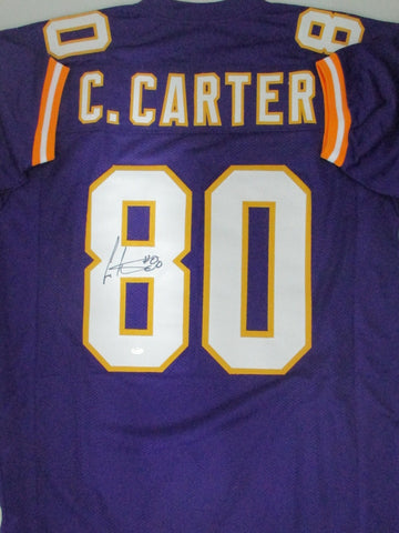 Vikings Hall of Famer CRIS CARTER #80 Signed Custom Replica Purple Jersey AUTO