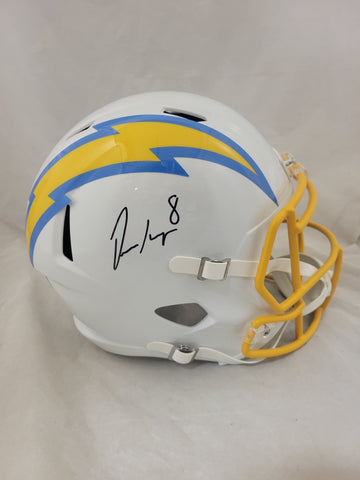 OMARION HAMPTON SIGNED LOS ANGELES CHARGERS SPEED REPLICA HELMET BECKETT QR