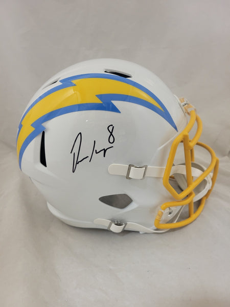 OMARION HAMPTON SIGNED LOS ANGELES CHARGERS SPEED REPLICA HELMET BECKETT QR