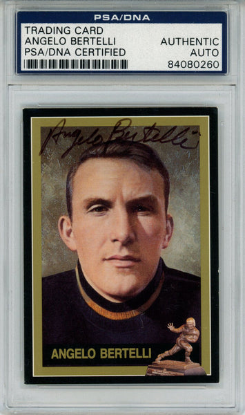 Angelo Bertelli Autographed 1991 Downtown Athletic Club #9 Card PSA Slab 43788