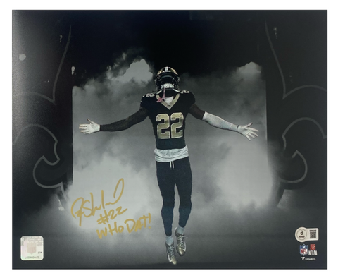 Rashid Shaheed Autographed "Who Dat!" Saints 11" x 14" Intro Photo Beckett