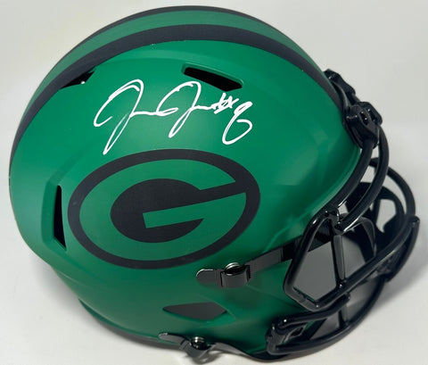 Packers JOSH JACOBS Signed Full Size RAVE Replica Speed Helmet AUTO - BAS