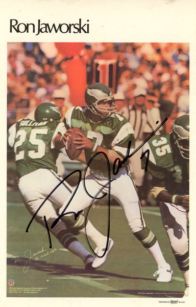 Ron Jaworski Signed Philadelphia Eagles Mini Poster 37/50 Beckett 46162
