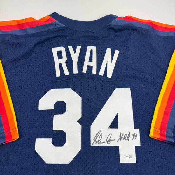 Autographed/Signed Nolan Ryan "HOF 99" Houston Astros Blue Jersey Fanatics COA