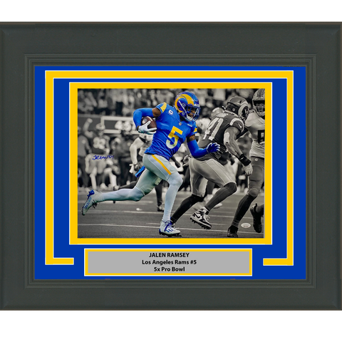 Framed Autographed/Signed Jalen Ramsey Los Angeles Rams 16x20 Photo JSA COA #2